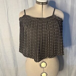Black Pleated Tank Top